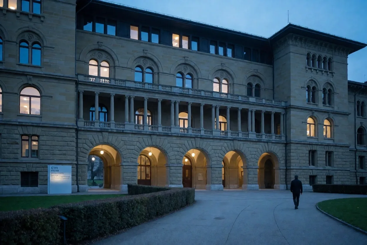 ETH Zürich Architektur bei Dämmerung